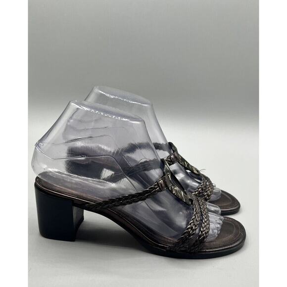 Enzo Angiolini Elson Brown Leather Slip On Sandal Mules Size 6.5M Made In Brazil - Picture 1 of 10